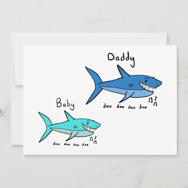 Daddy Shark & Baby Shark Fars dag Kort (Framsida)