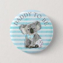 DADDY to be Baby Shower knapp Koala Bear Thmet