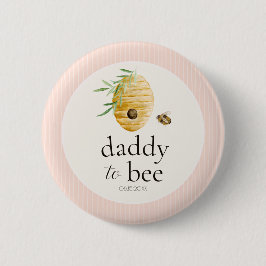 Daddy To Bee Girl Bumblebee Baby Shower Family Pin Knapp