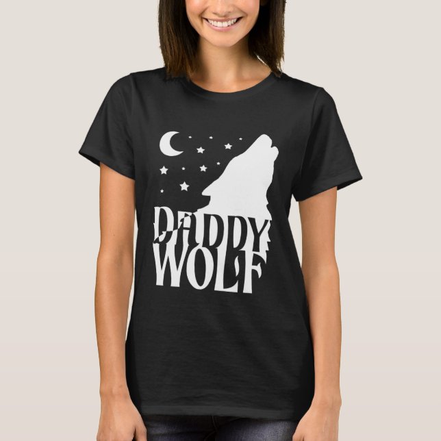 Daddy Wolf Wolf Pack Wolf Family Matching Family O T Shirt (Framsida)