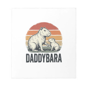 Daddybara Capybara Vintage Solnedgång Tröja Design Anteckningsblock