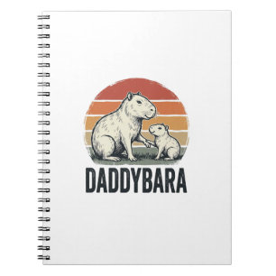Daddybara Capybara Vintage Solnedgång Tröja Design Anteckningsbok