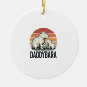 Daddybara Capybara Vintage Solnedgång Tröja Design Julgransprydnad Keramik