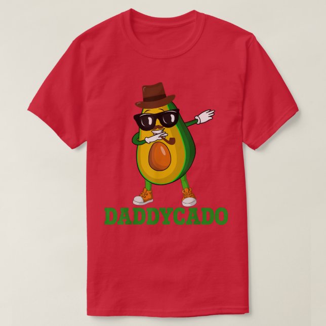 Daddycado Funny Dabbing Pappa Avocado Vegan Far T Shirt (Design framsida)