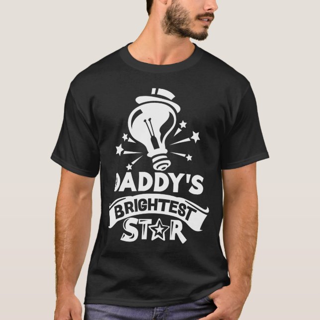Daddys Brightest Star Cute Children T Shirt (Framsida)