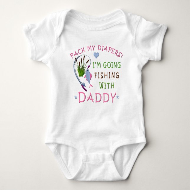 Daddys Fishing Buddy Pack Mina blöjor T Shirt (Framsida)