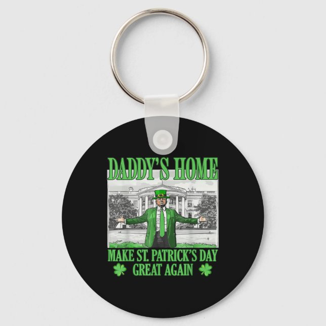 Daddys hemmakontera St patricks day igen Nyckelring (Framsida)
