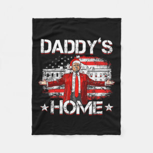 Daddys Home Trump Julafton 2024 Funny Trump Ta Ame Fleecefilt