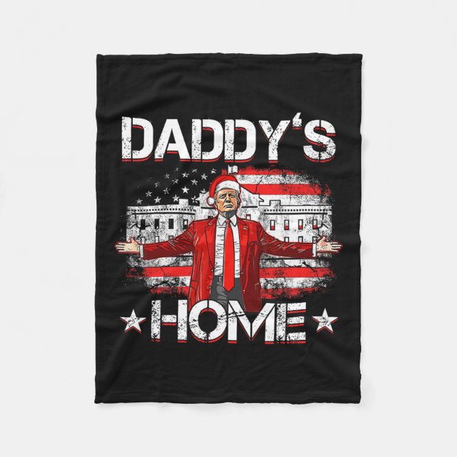Daddys Home Trump Julafton 2024 Funny Trump Ta Ame Fleecefilt (Framsidan)