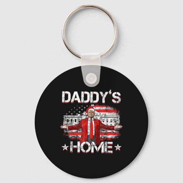 Daddys Home Trump Julafton 2024 Funny Trump Ta Ame Nyckelring (Framsida)