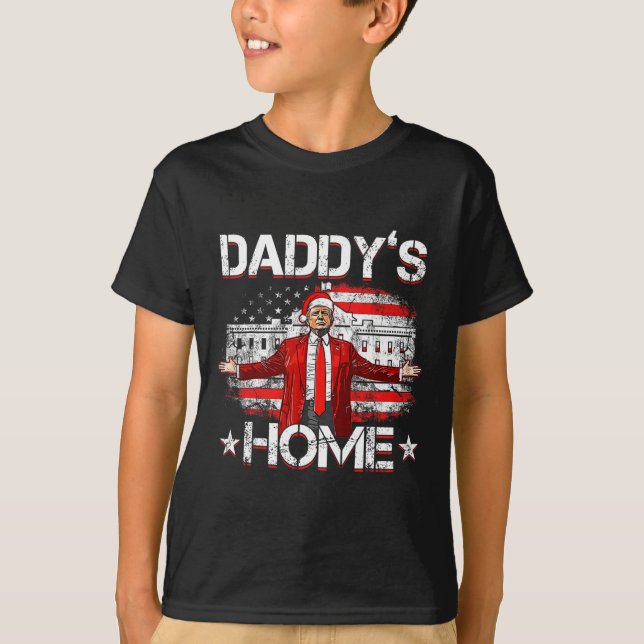 Daddys Home Trump Julafton 2024 Funny Trump Ta Ame T Shirt (Framsida)