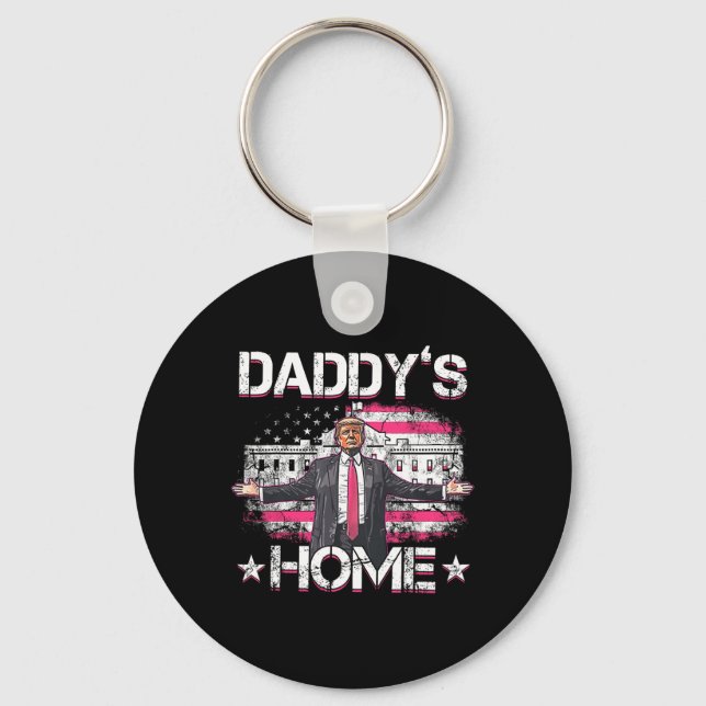 Daddys Home Trump Rosa 2024 Funny Trump Ta Ameri Nyckelring (Framsida)
