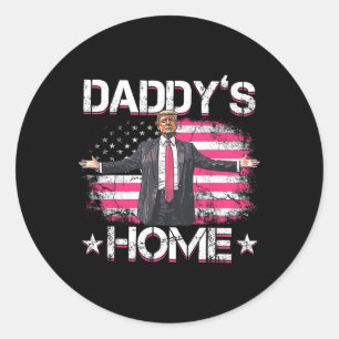 Daddys Home Trump Rosa 2024 Funny Trump Ta Ameri Runt Klistermärke