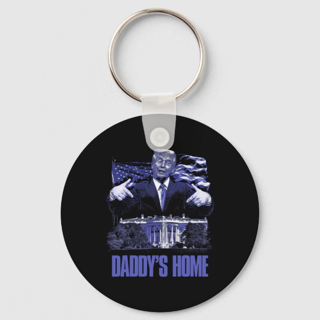 Daddys Home White House Trump 2024 Val Nyckelring (Framsida)