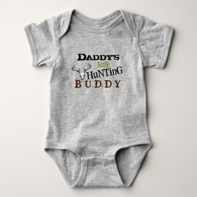 Daddys Hunting Buddy Baby Bodykostym T Shirt (Framsida)