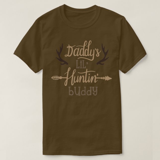 Daddys Lil Hunting Buddy Kids Hunting  Deer Antler T Shirt (Design framsida)