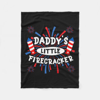 Daddys Little Firecracker Independence day Firewor Fleecefilt