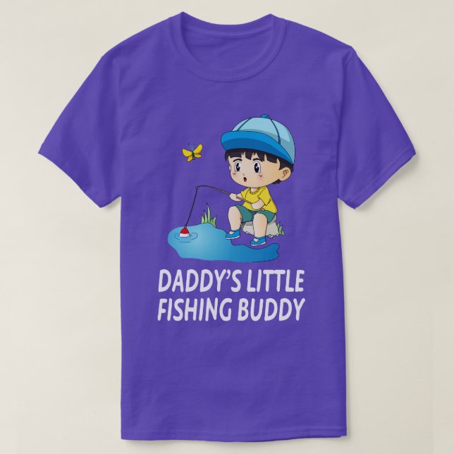 Daddys Little Fishing Buddy Cute Boy T Shirt (Design framsida)