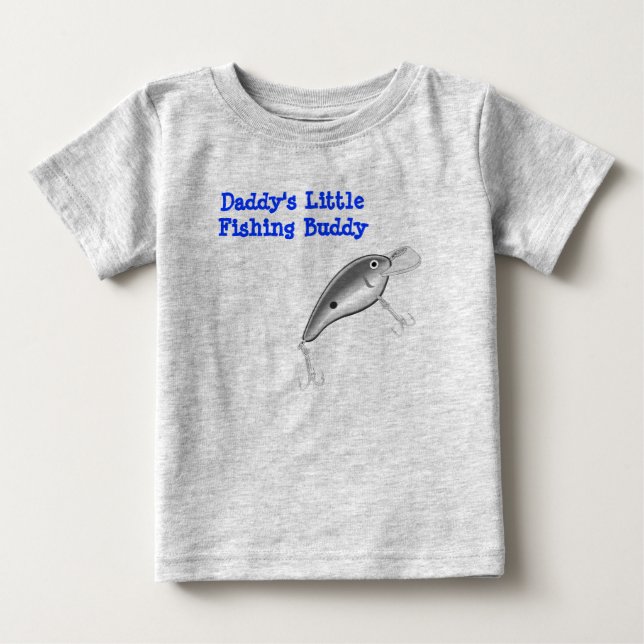 Daddys Little Fishing Buddy Lure Design T Shirt (Framsida)