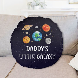 Daddy's Little Galaxy Funny Quote Space Nursery Rund Kudde