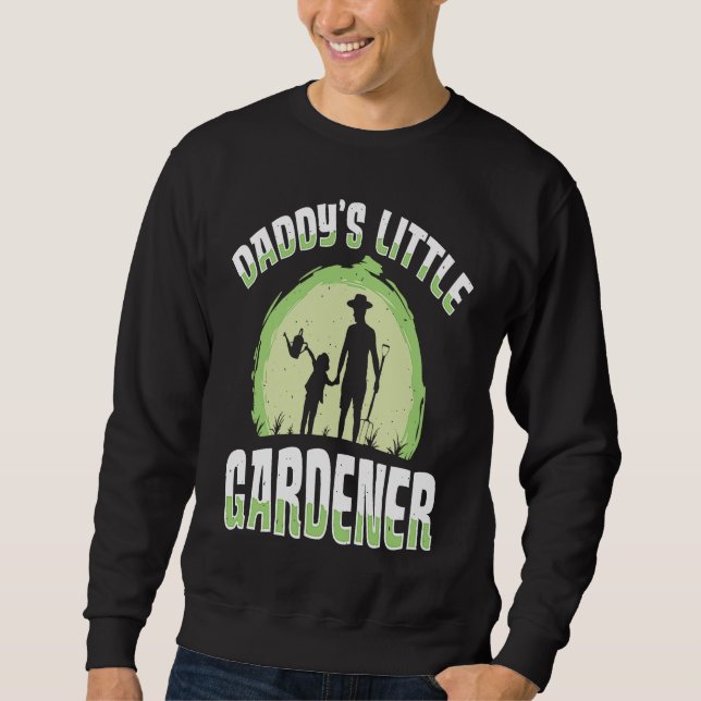 Daddy's Little Gardener Gardening Flower Planting  Lång Ärmad Tröja (Framsida)