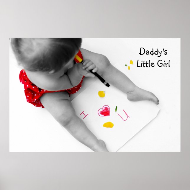 Daddys Little Girl I Kärlek You Pappa I Heart U Poster (Framsidan)