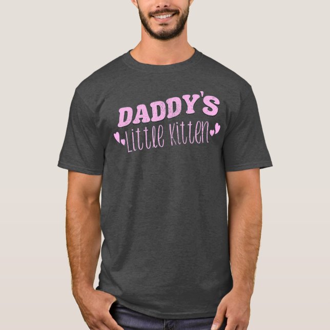 Daddys Little Kitten Cat Play Neko T Shirt (Framsida)