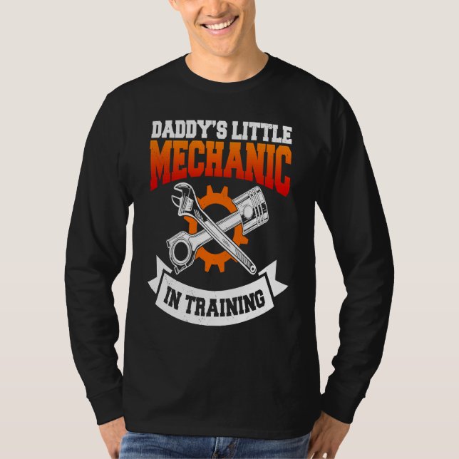 Daddy's Little Mechanic In Training Automotive Tec T Shirt (Framsida)