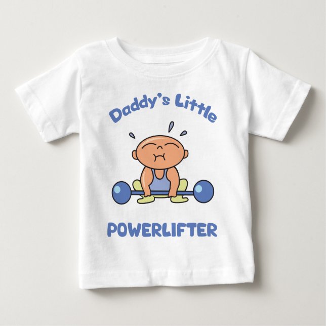 Daddys Little Powerlifter Kids Sport Powerlyftande Tee Shirt (Framsida)