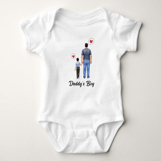 Daddys Little Prince Boy Fars dag Kärlek T Shirt (Framsida)