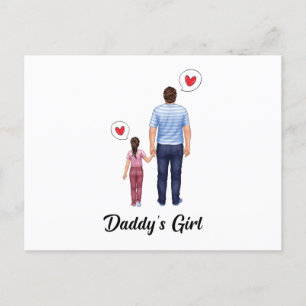 Daddys Little Princess Girl Girl Fars dag Kärlek Inbjudan Vykort