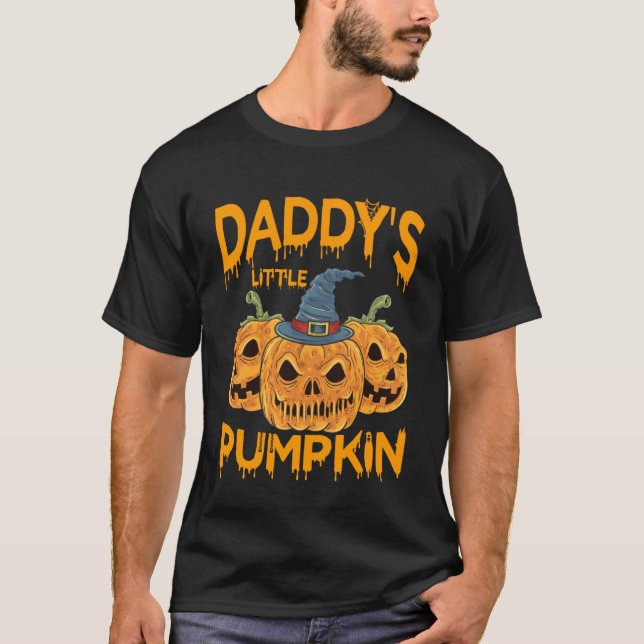 Daddys Little Pumpkin Baby Shower Pullover Hoodie T Shirt (Framsida)