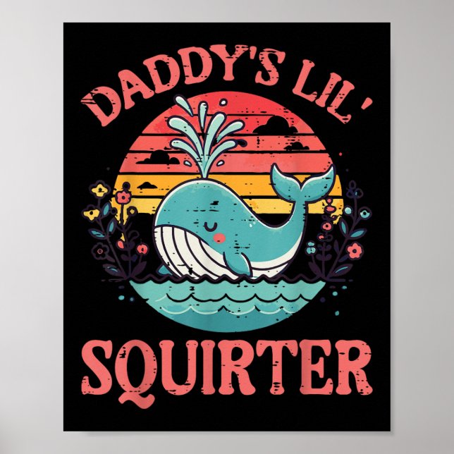 Daddys Little Whale Funny Olämplig Vuxen Humo Poster (Framsidan)