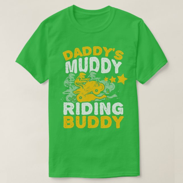 Daddys Muddy Riding Buddy Far Son Quad Bike ATV T Shirt (Design framsida)