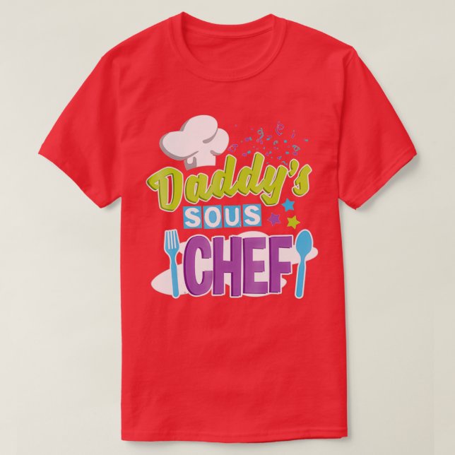Daddys Sous Chef Kids Cooking T Shirt (Design framsida)