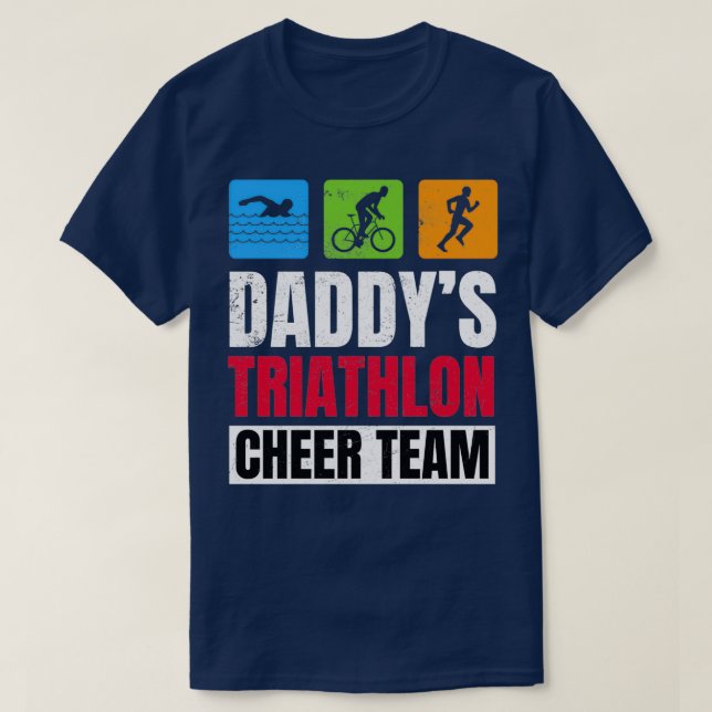 Daddys Triathlon Supporters Family Cheer T Shirt (Design framsida)