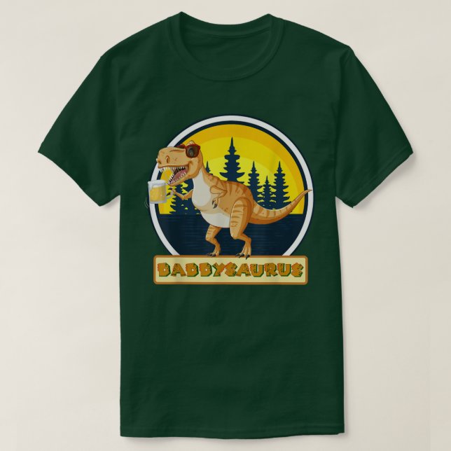 Daddysaurus Beer & Sunglasses TRe Funny Gift Fathe T Shirt (Design framsida)
