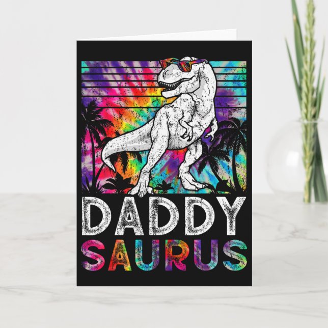 Daddysaurus Dinosaur Daddy Saurus Familj Matchande Kort (Framsida)