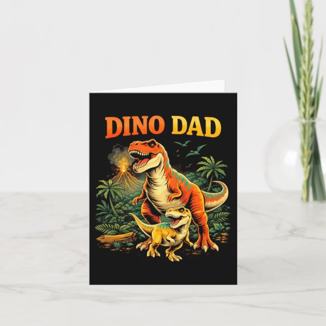 Daddysaurus dinosaur design för faders dag rolig kort (Framsida)