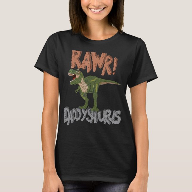Daddysaurus Dinosaur Fars dag Rawr Pappa Rex T Shirt (Framsida)