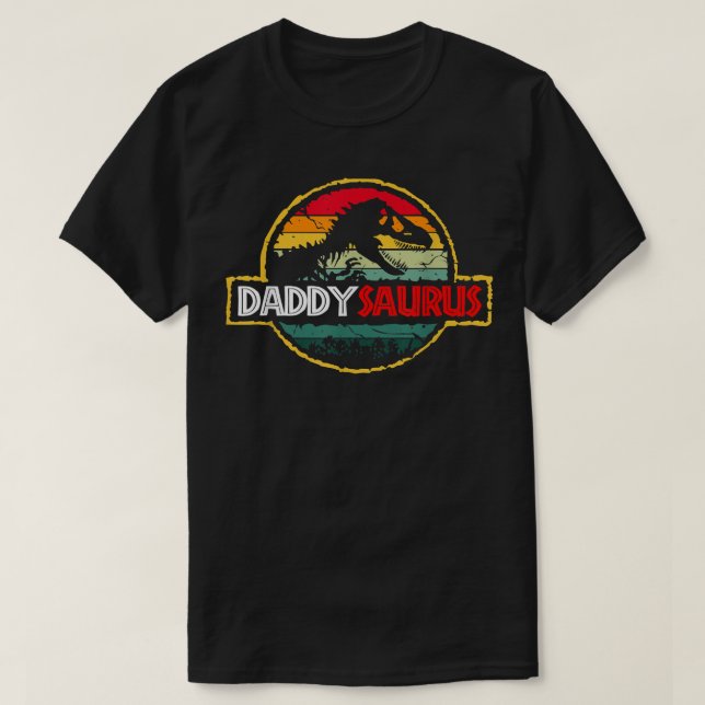 Daddysaurus Dinosaur Funny Pappa Saurus Family  T Shirt (Design framsida)