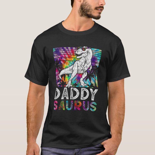 Daddysaurus Dinosaur Pappa Saurus Family Matching T Shirt (Framsida)