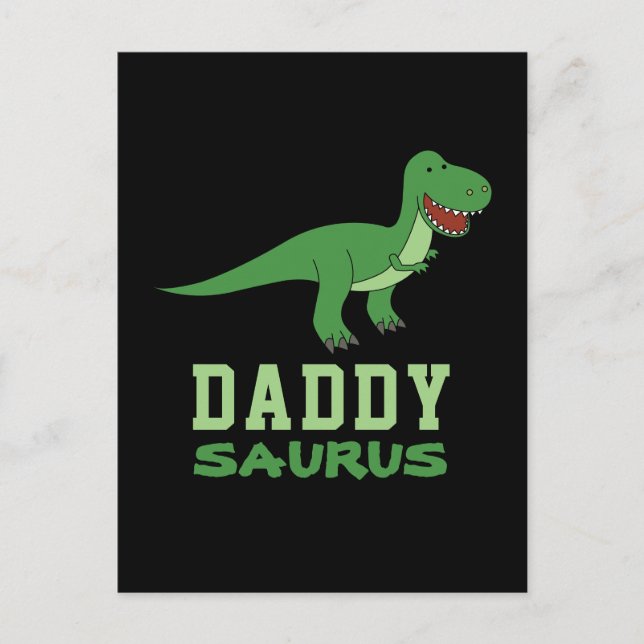 Daddysaurus Dinosaur T-Rex Dino Pappa Fars dag Vykort (Framsida)