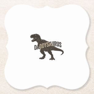 Daddysaurus Dinosaur Vintage Gravyr T-Shirt Design Underlägg Papper
