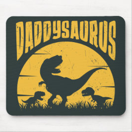 Daddysaurus Dinosaurer Pappa Pappa Svart Gul Musmatta