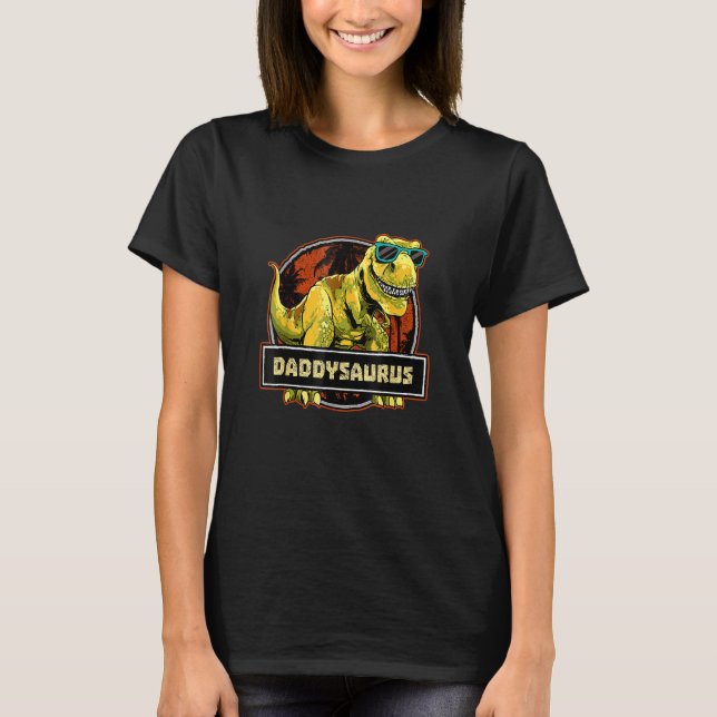 Daddysaurus Fars dag Rex Dinosaur Pappa Saurus T Shirt (Framsida)