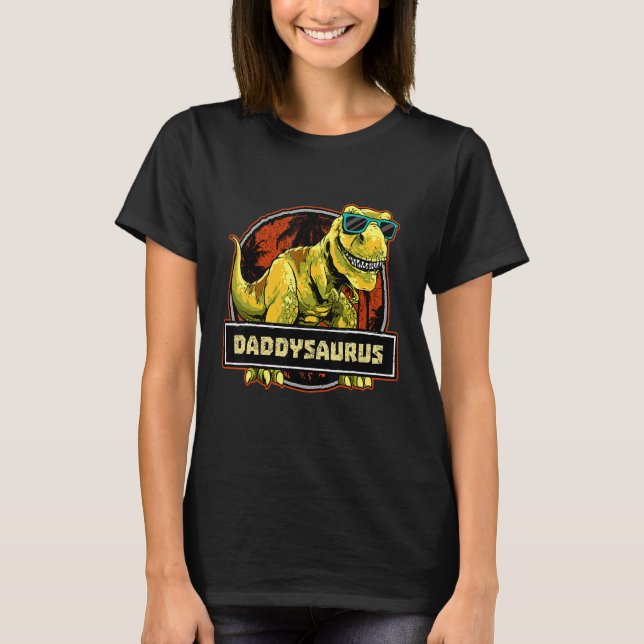 Daddysaurus Fars dag Rex Dinosaur Pappa Saurus T Shirt (Framsida)