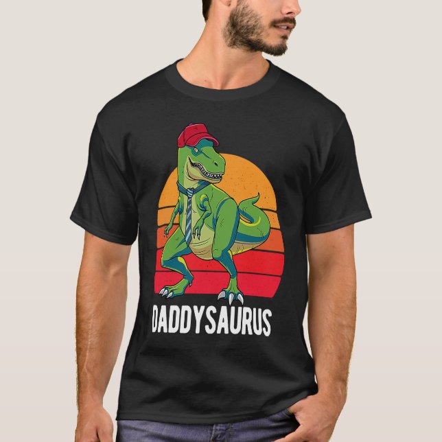 Daddysaurus Fars dag Rex pappa Saurus Manar T Shirt (Framsida)