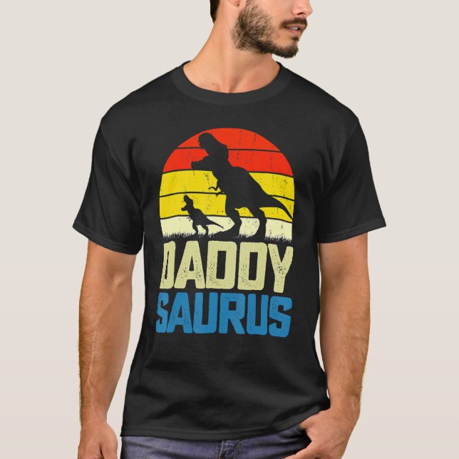 Daddysaurus Fathers Day  Daddy Saurus Men Dad T Shirt (Framsida)