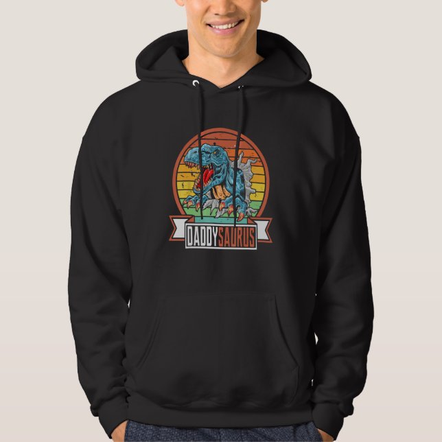 Daddysaurus Fathers Day For Dad Hoodie (Framsida)